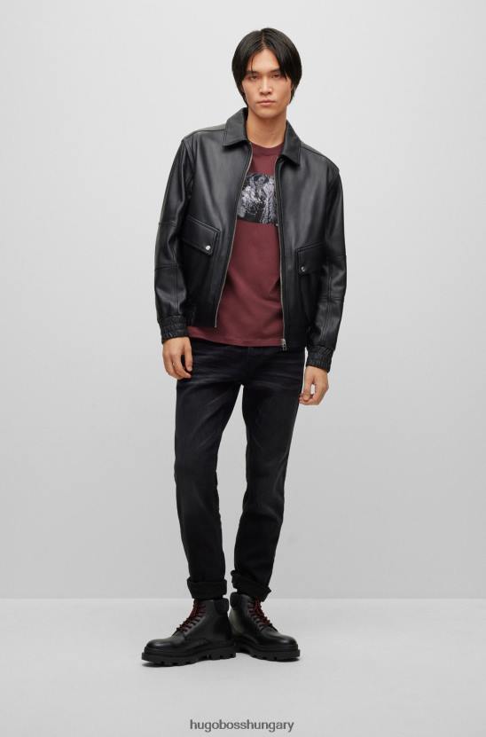 Hugo Boss normál szabású farmer, fekete komfort-sztreccs farmer hugo sötétszürke színben 80P63565 sötétszürke