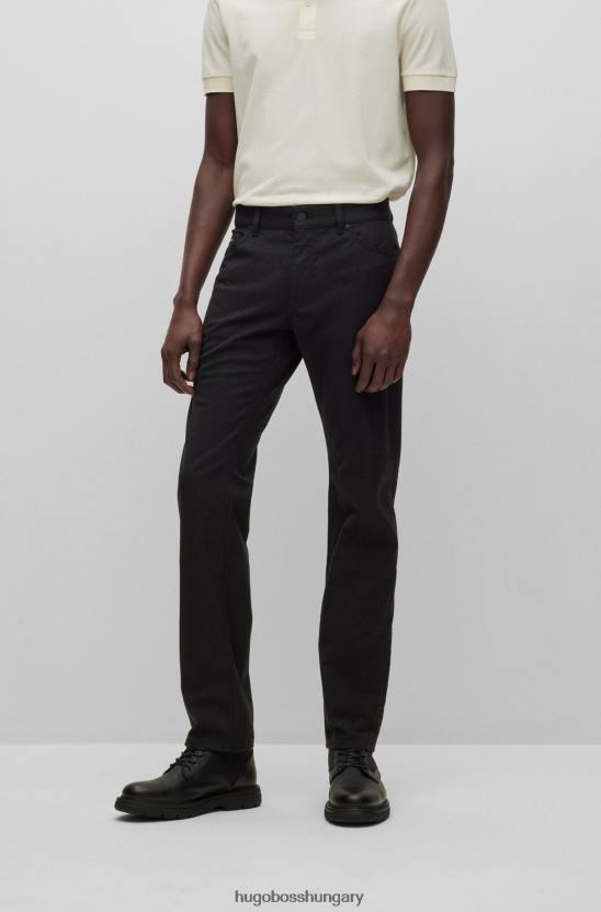 Hugo Boss normál szabású farmer melange stretch farmer hugo fekete színben 80P62639 fekete