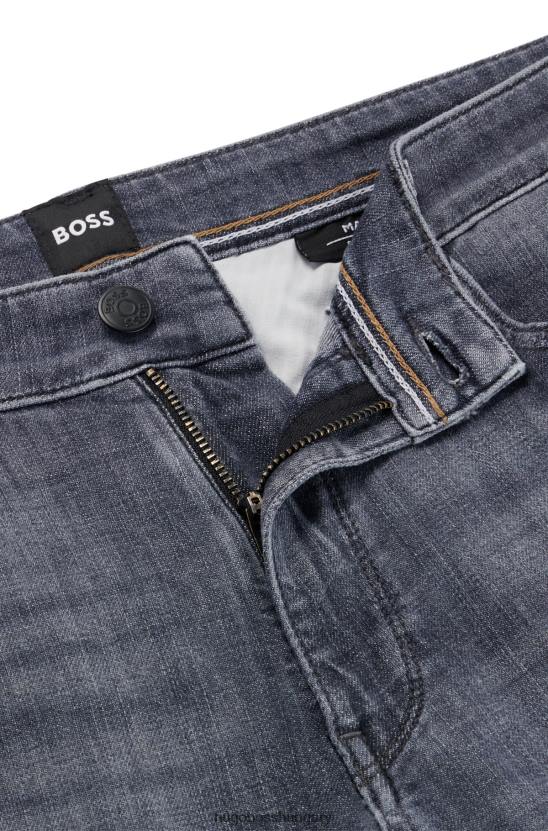 Hugo Boss normál szabású farmer szürke komfort-sztreccs farmer szürke hugo színben 80P61594 szürke