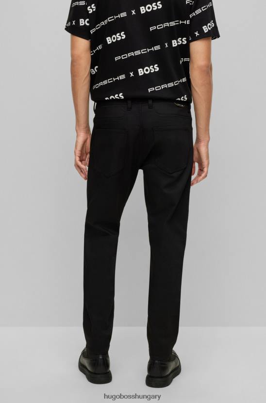 Hugo Boss porsche x kúpos szabású farmer, fekete teljesítményű farmerből 80P62195 fekete