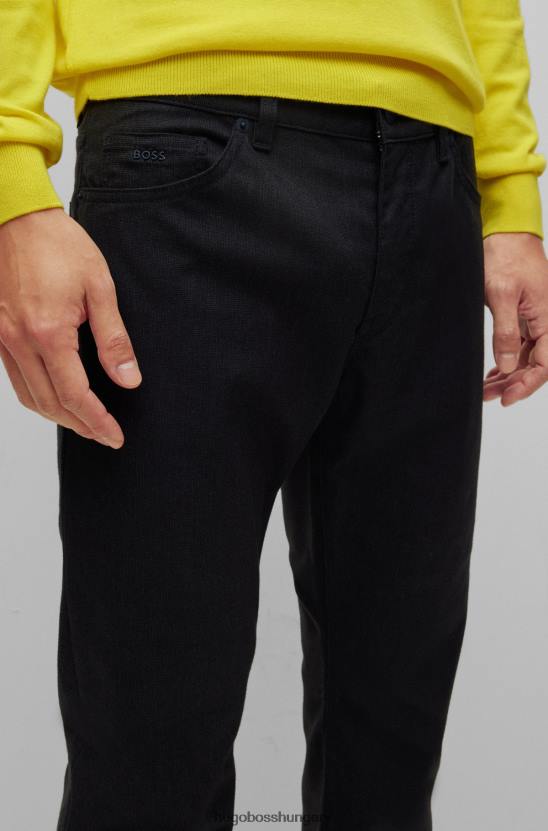 Hugo Boss sötétkék hugo normál szabású farmer melange stretch farmerből 80P62640 sötétkék