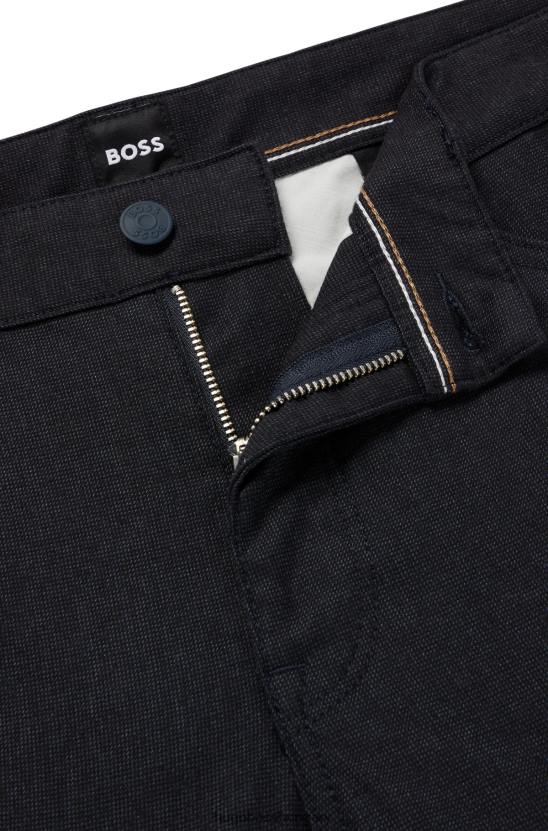 Hugo Boss sötétkék hugo normál szabású farmer melange stretch farmerből 80P62640 sötétkék