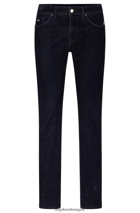 Hugo Boss sötétkék, karcsúsított farmer bársony olasz farmer hugo anyagból 80P64528 sötétkék