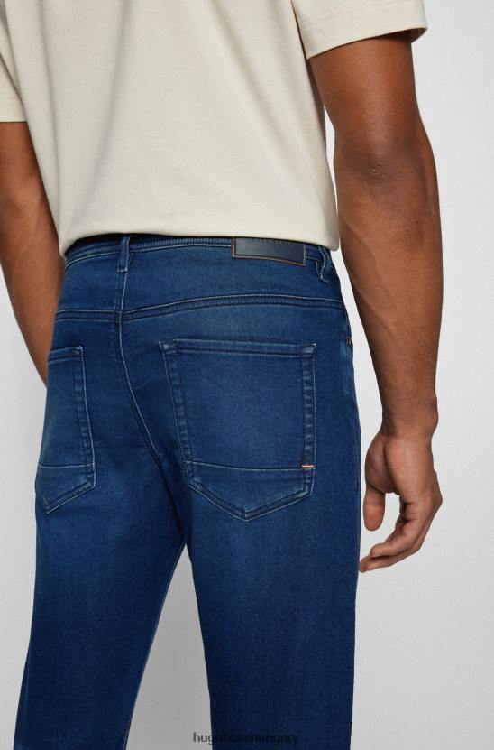 Hugo Boss sötétkék keskeny szabású farmer sötétkék kényelmes kötött farmer hugo színben 80P61915 sötétkék