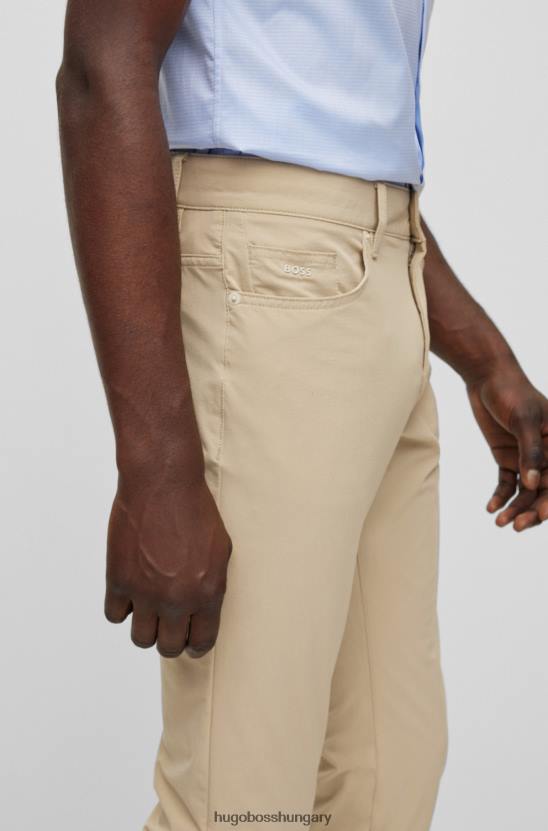 Hugo Boss világos bézs karcsúsított farmer vízlepergető sztreccs farmer hugo anyagból 80P61404 világos bézs