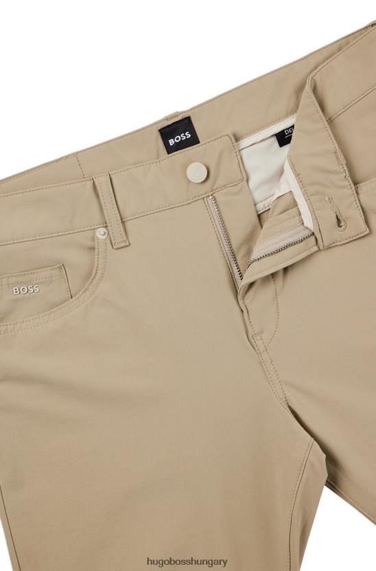Hugo Boss világos bézs karcsúsított farmer vízlepergető sztreccs farmer hugo anyagból 80P61404 világos bézs