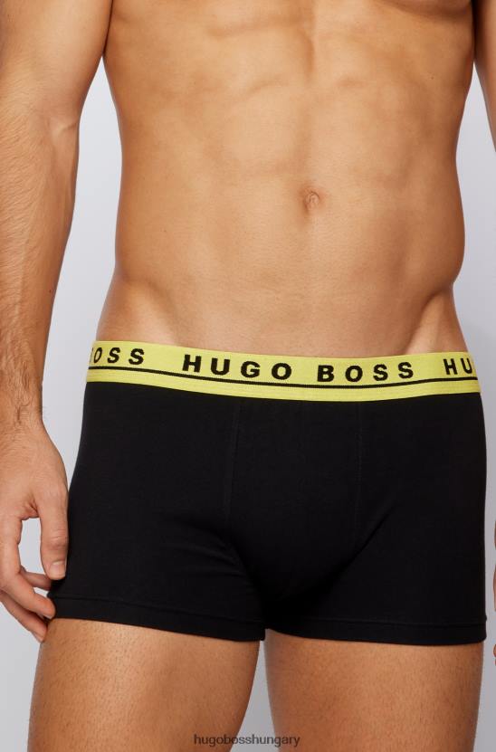 Hugo Boss három csomag fekete sztreccspamut ládák logós derékpánttal hugo 80P61131 fekete