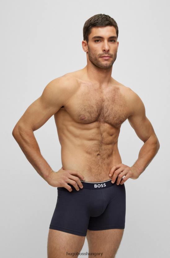 Hugo Boss három csomag sztreccs pamut boxeralsó hugo sötétkék logóval 80P62347 sötétkék