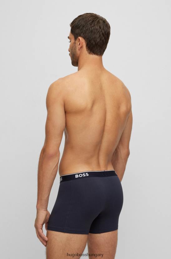 Hugo Boss három csomag sztreccs pamut boxeralsó hugo sötétkék logóval 80P62347 sötétkék