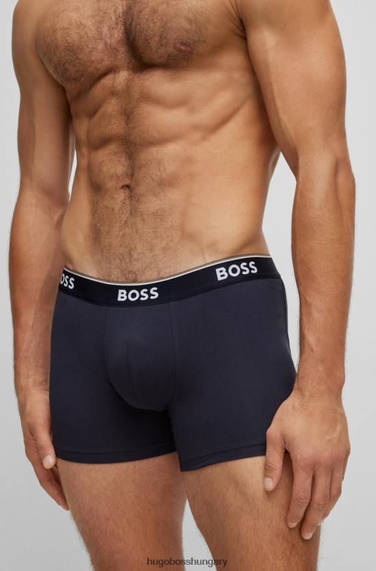 Hugo Boss három csomag sztreccs pamut boxeralsó hugo sötétkék logóval 80P62347 sötétkék