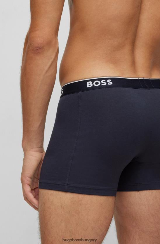Hugo Boss három csomag sztreccs pamut boxeralsó hugo sötétkék logóval 80P62347 sötétkék
