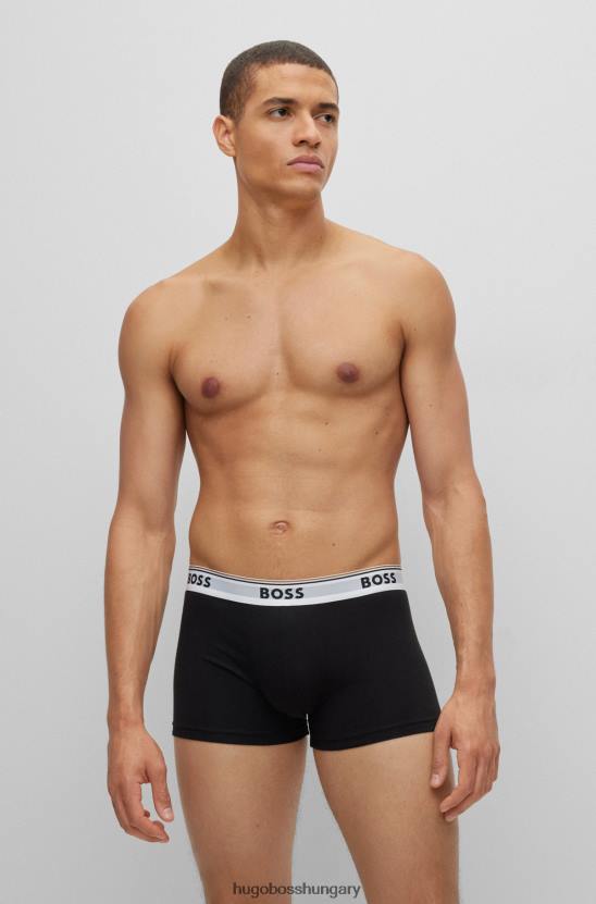 Hugo Boss három csomag sztreccs pamut ládák fekete hugo logóval 80P62846 fekete/fehér/piros