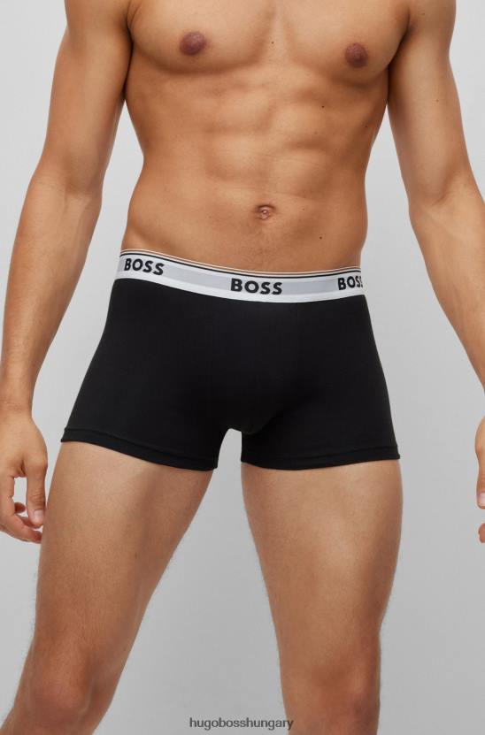 Hugo Boss három csomag sztreccs pamut ládák fekete hugo logóval 80P62846 fekete/fehér/piros