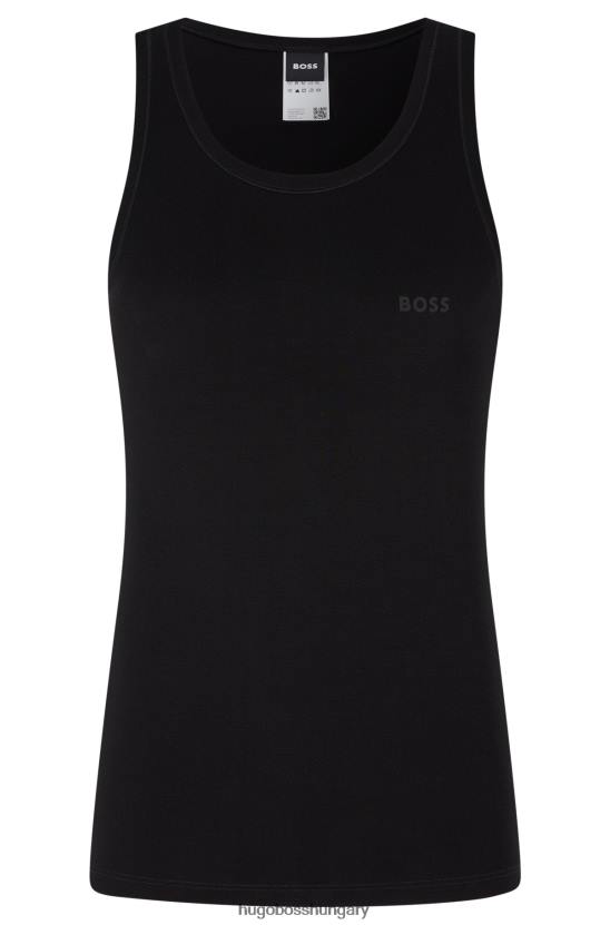 Hugo Boss hugo fekete biopamut mellény tónusos logóval 80P61449 fekete