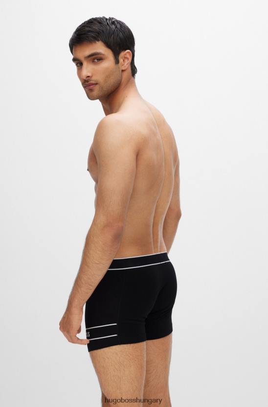 Hugo Boss hugo sztreccs-pamut ládák logóval és fekete csíkokkal 80P61631 fekete