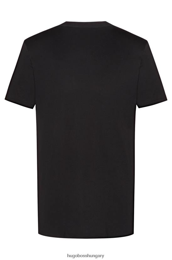 Hugo Boss két pamut bodywear póló függőleges emblémával fekete hugo 80P62828 fekete