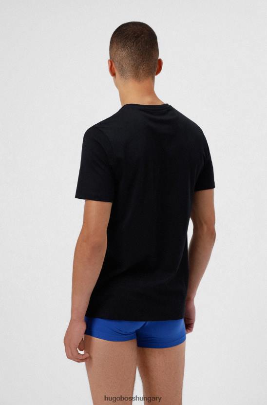Hugo Boss két pamut bodywear póló függőleges emblémával fekete hugo 80P62828 fekete