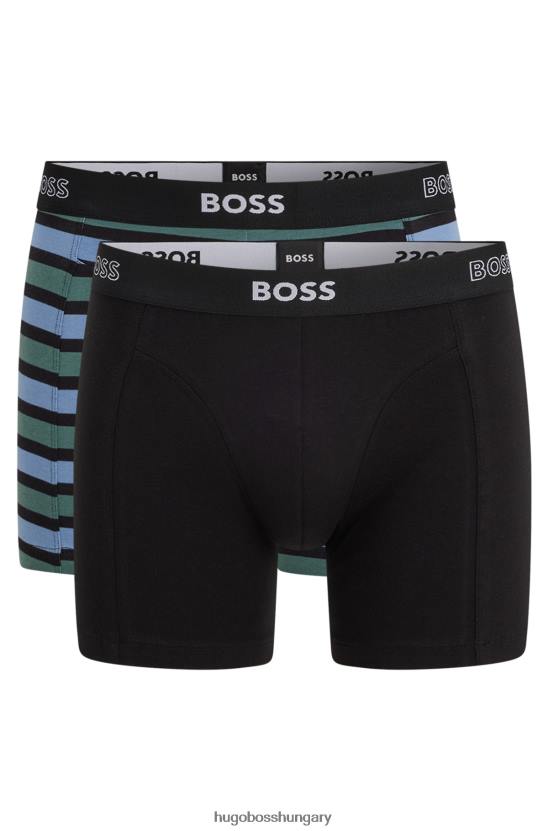 Hugo Boss mintás két csomag sztreccspamut boxeralsó, logós derékpánttal hugo 80P63293 mintás