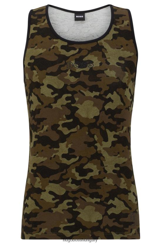 Hugo Boss & nba vékony szabású terepszínű mintás fehérnemű mellény 80P61982 sötétzöld