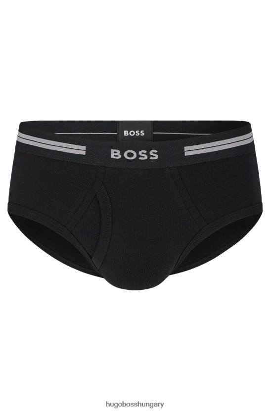 Hugo Boss normál emelkedésű alsónadrág biopamutból hugo black logóval 80P63021 fekete