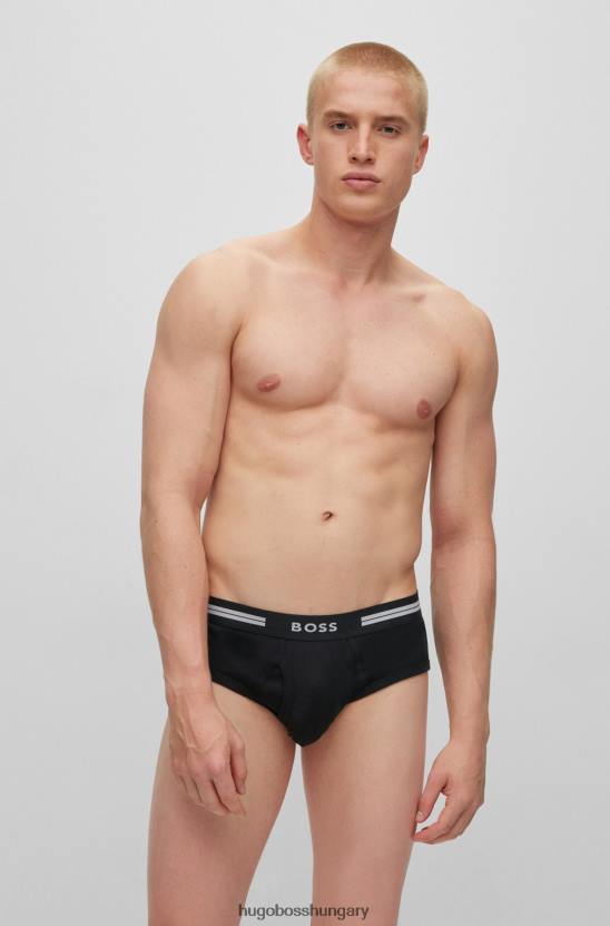 Hugo Boss normál emelkedésű alsónadrág biopamutból hugo black logóval 80P63021 fekete