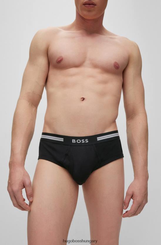 Hugo Boss normál emelkedésű alsónadrág biopamutból hugo black logóval 80P63021 fekete