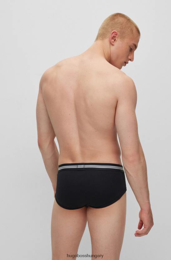 Hugo Boss normál emelkedésű alsónadrág biopamutból hugo black logóval 80P63021 fekete