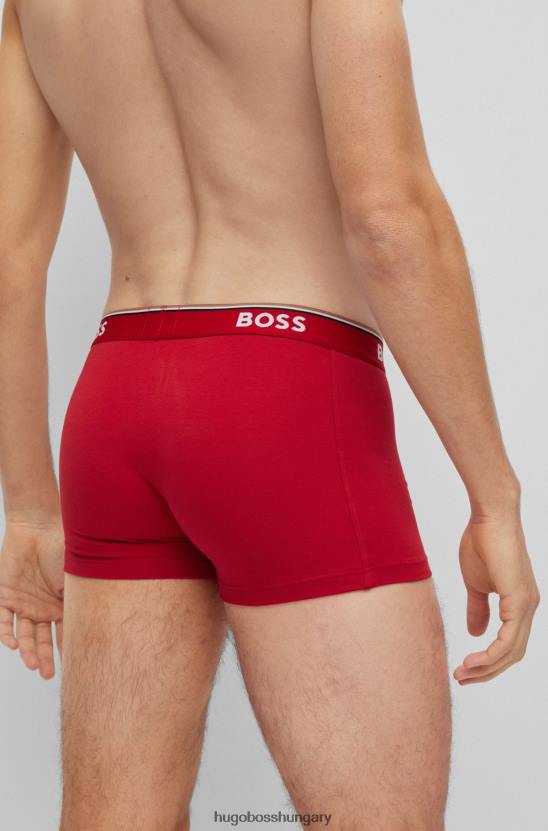 Hugo Boss piros hugo három csomag sztreccs pamut ládák logós derékpánttal 80P62120 fekete piros