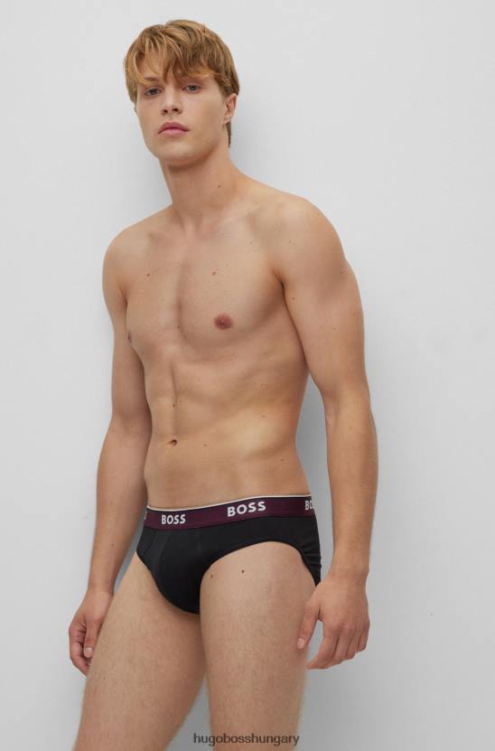 Hugo Boss sötétkék három csomag sztreccs pamut alsónadrág logós derékpánttal hugo 80P63368 sötétkék/piros