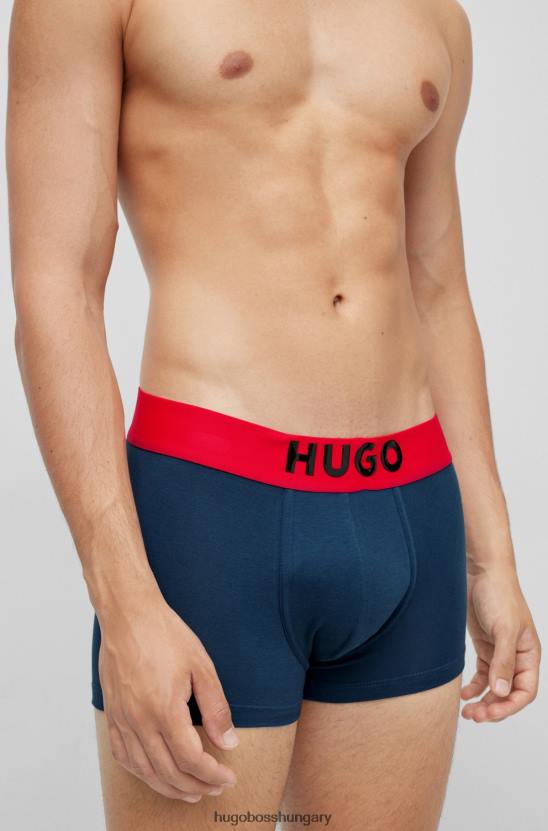 Hugo Boss szabályos magasságú sztreccs pamut fazonok, szilikon logóval hugo sötétkék 80P63301 sötétkék