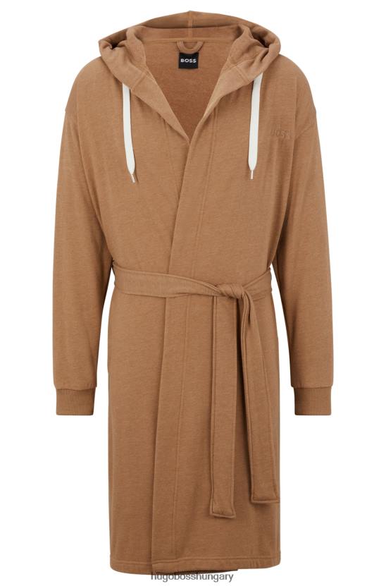 Hugo Boss bézs hugo melange kapucnis pongyola logós ujjakkal 80P64107 bézs