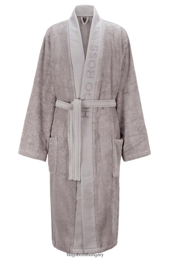 Hugo Boss egyiptomi-pamut pongyola márkás kendőhajtókás szürke hugo 80P63697 szürke
