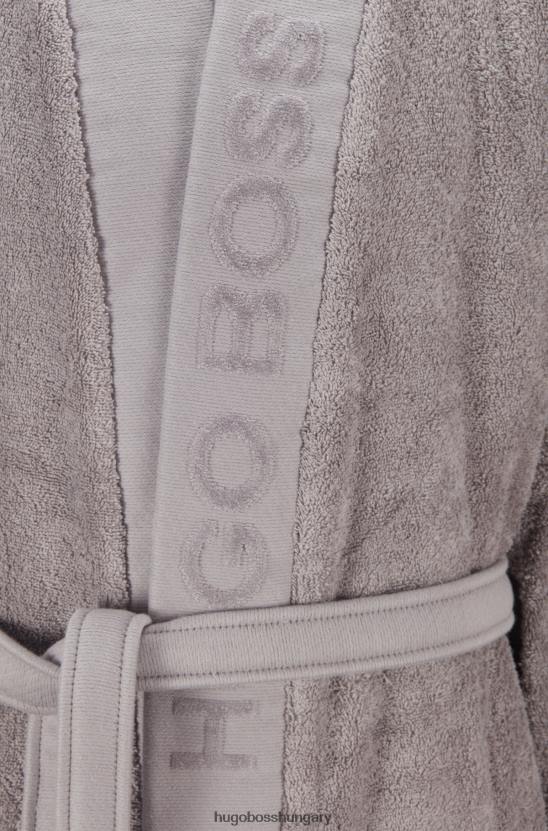 Hugo Boss egyiptomi-pamut pongyola márkás kendőhajtókás szürke hugo 80P63697 szürke