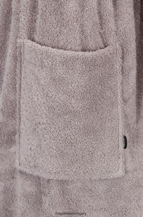 Hugo Boss hugo szürke egyiptomi-pamut pongyola, márkás kendőhajtóval 80P63701 szürke