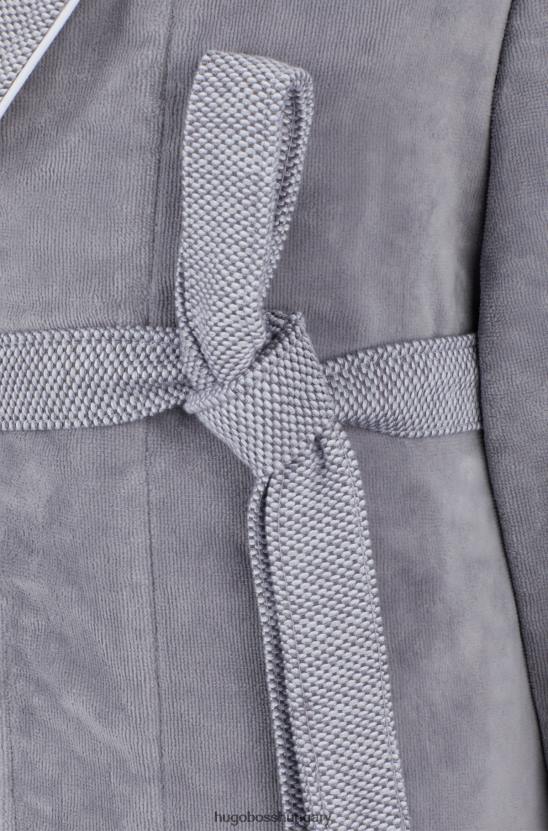 Hugo Boss pamut-bársony pongyola texturált pamut szegéllyel hugo szürke 80P64342 szürke