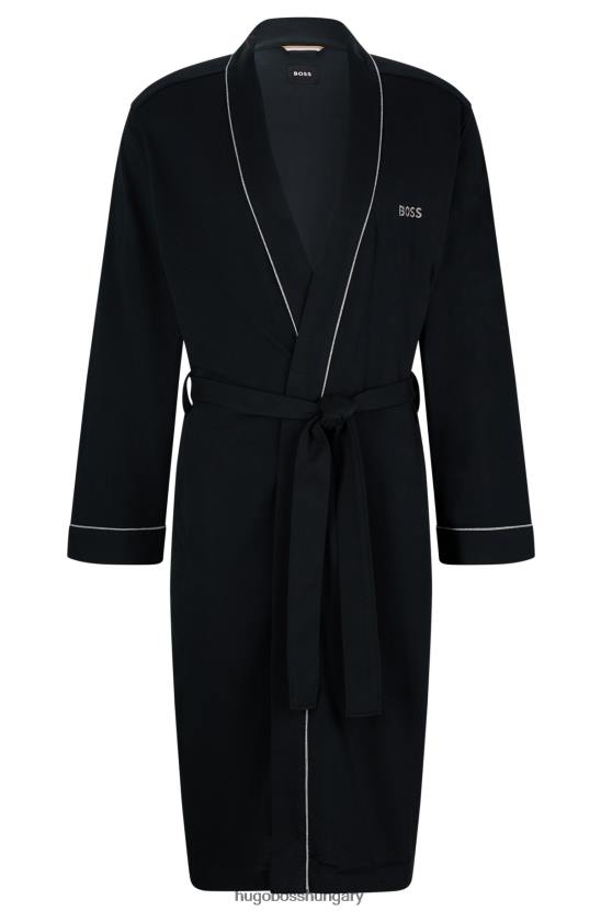 Hugo Boss pamut dzsörzé pongyola emblémával és csípős hugo fekete 80P61465 fekete