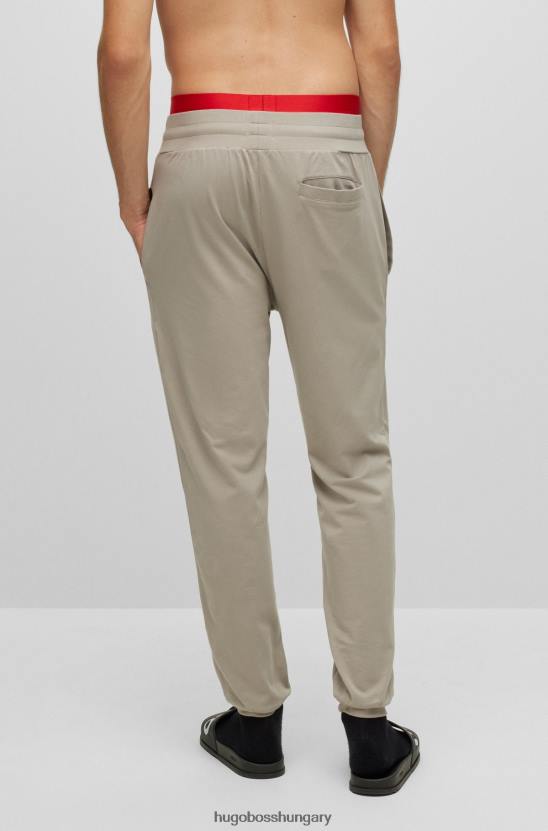 Hugo Boss Stretch-pamut dzsörzé tréningnadrág piros logóval világoszöld hugo 80P64401 világos zöld