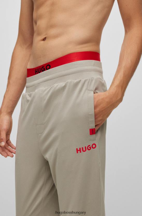 Hugo Boss Stretch-pamut dzsörzé tréningnadrág piros logóval világoszöld hugo 80P64401 világos zöld