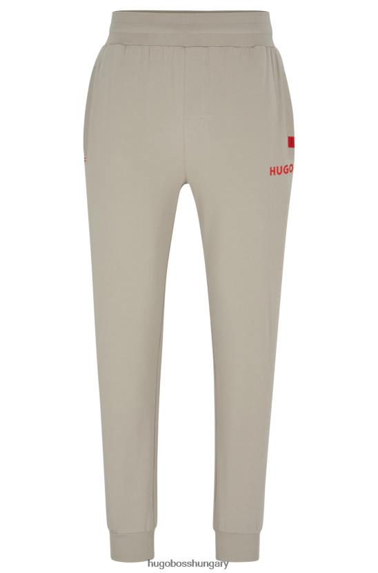 Hugo Boss Stretch-pamut dzsörzé tréningnadrág piros logóval világoszöld hugo 80P64401 világos zöld