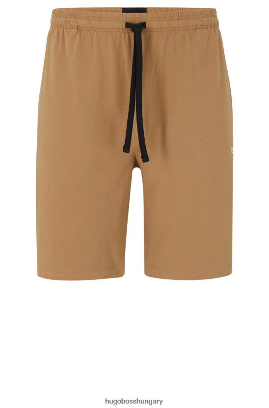 Hugo Boss bézs sztreccs pamut rövidnadrág hímzett hugo logóval 80P62725 bézs