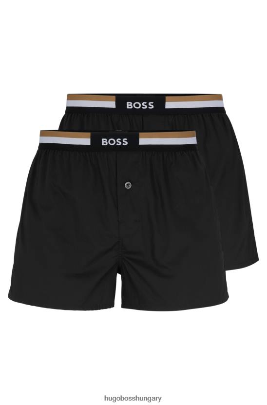 Hugo Boss hugo kétcsomagos pizsamanadrág fekete csíkos derékpánttal 80P62018 fekete
