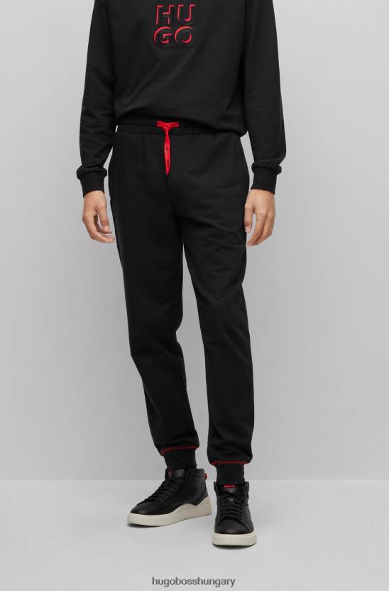 Hugo Boss hugo pamut frottír tréningnadrág fekete halmozott logóval 80P62474 fekete