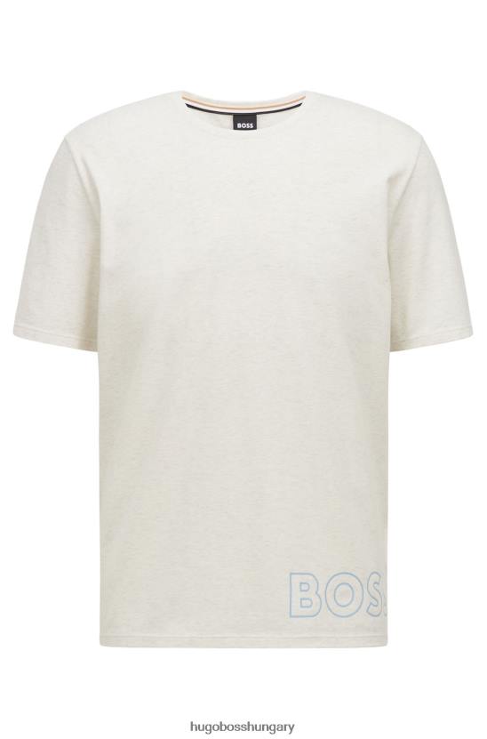 Hugo Boss hugo sztreccs pamut pizsama póló körvonala logóval fehér 80P62937 fehér