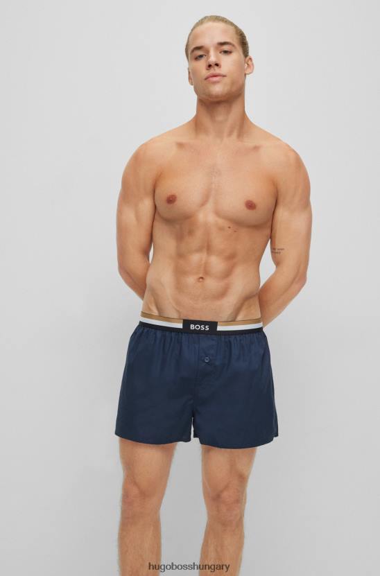 Hugo Boss két csomag pizsama rövidnadrág jellegzetes csíkos derékpánttal kék hugo 80P62013 kék