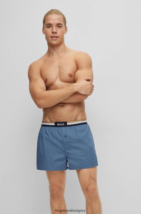 Hugo Boss két csomag pizsama rövidnadrág jellegzetes csíkos derékpánttal kék hugo 80P62013 kék