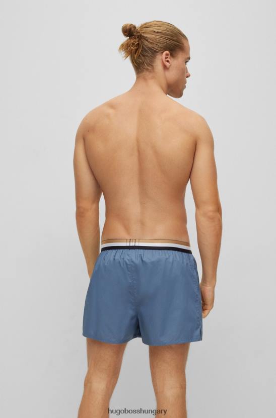 Hugo Boss két csomag pizsama rövidnadrág jellegzetes csíkos derékpánttal kék hugo 80P62013 kék