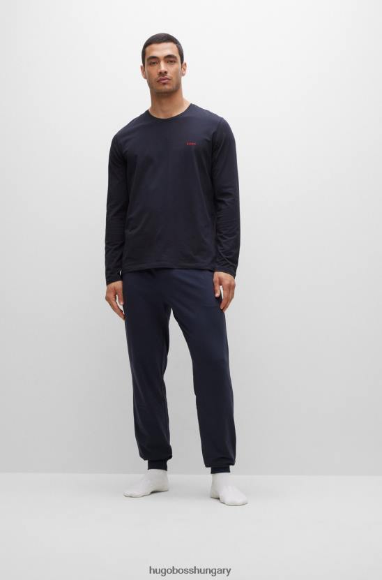Hugo Boss sztreccspamut nappaliruha póló hímzett logóval hugo sötétkék 80P62230 sötétkék