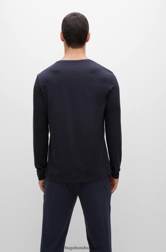 Hugo Boss sztreccspamut nappaliruha póló hímzett logóval hugo sötétkék 80P62230 sötétkék