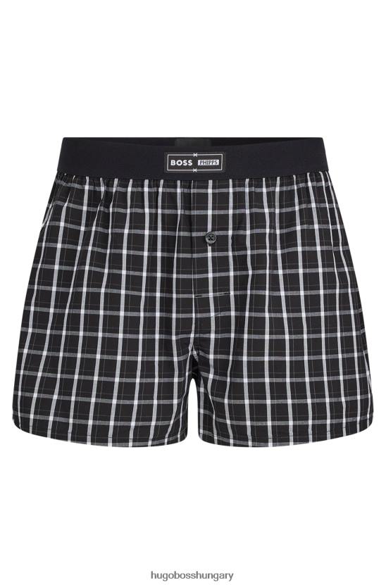 Hugo Boss x phipps pamut-poplin pizsamanadrág újrafelhasznált maradék anyagokból 80P63480 fekete