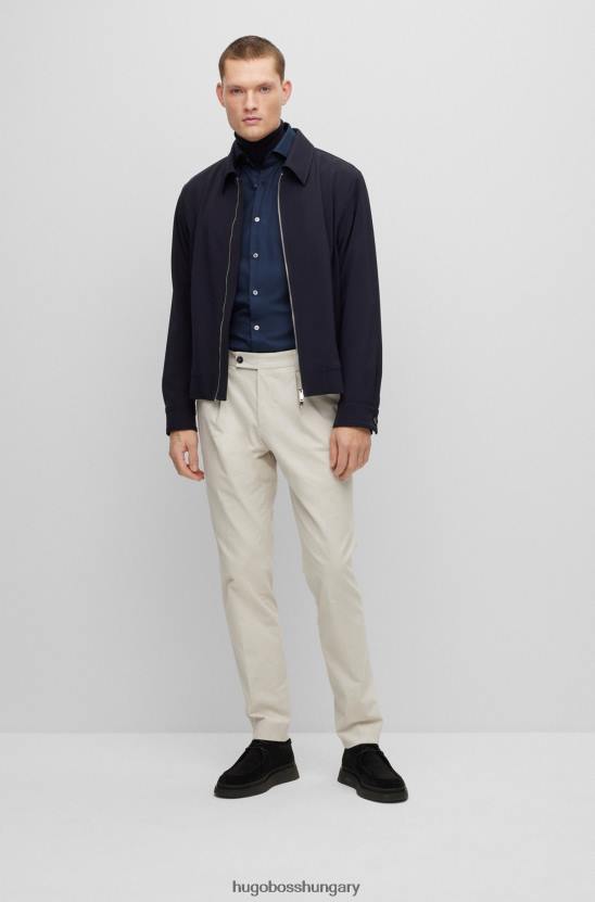 Hugo Boss Sötétkék vékony szabású ing teljesítmény-sztreccs halszálkás twill hugo anyagból 80P63356 sötétkék